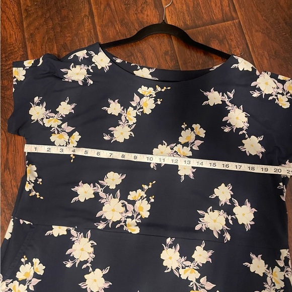 J Jill Navy Floral Dress with pockets Large - Picture 9 of 10